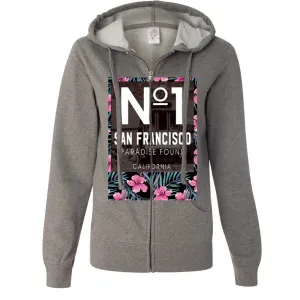 San Francisco No. 1 Paradise Found California Ladies Fitted Zip-Up Hoodie