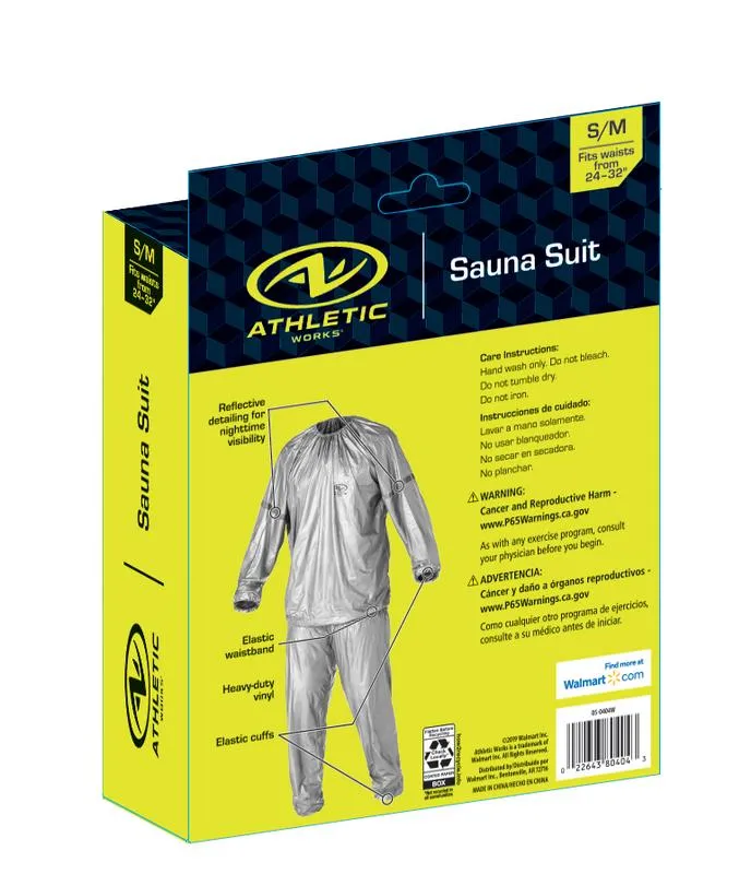 Sauna Suit Reflective Detailing on Sleeves, PVC, Promotes Weight Loss