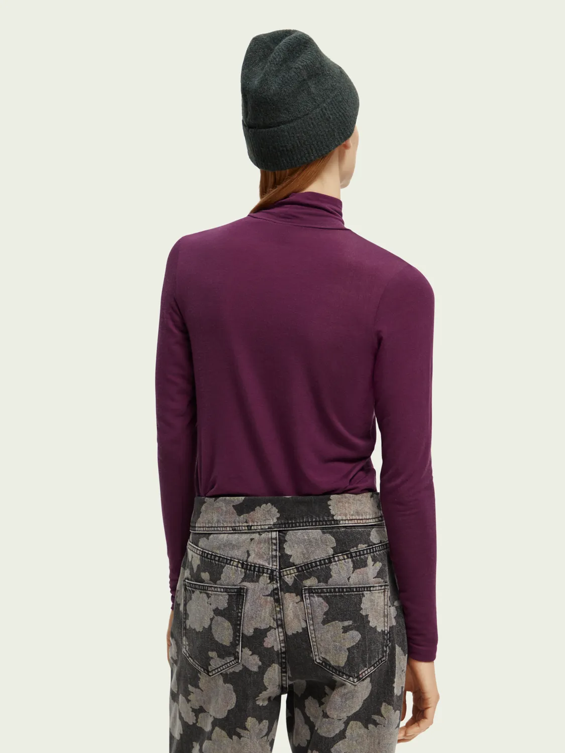 Scotch & Soda L/S Turtleneck T-Shirt in Aubergine Sunset - FINAL SALE