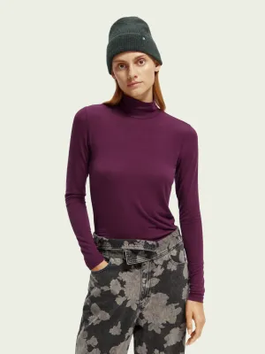 Scotch & Soda L/S Turtleneck T-Shirt in Aubergine Sunset - FINAL SALE