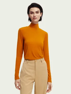 Scotch and Soda Long Sleeved Turtle Neck Top In Cinnamon Spice - FINAL SALE