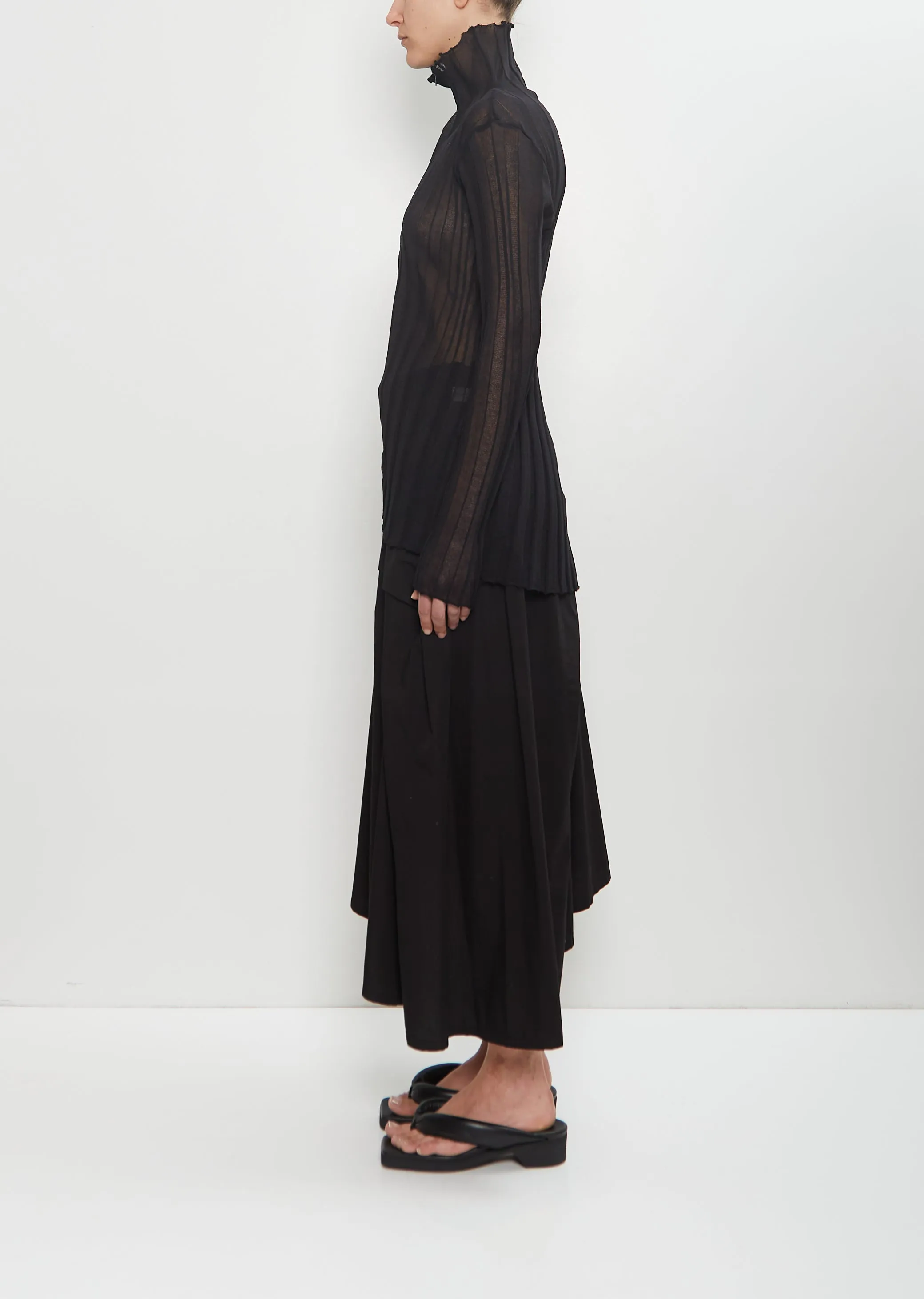 Sheer Knit Zip Cardigan