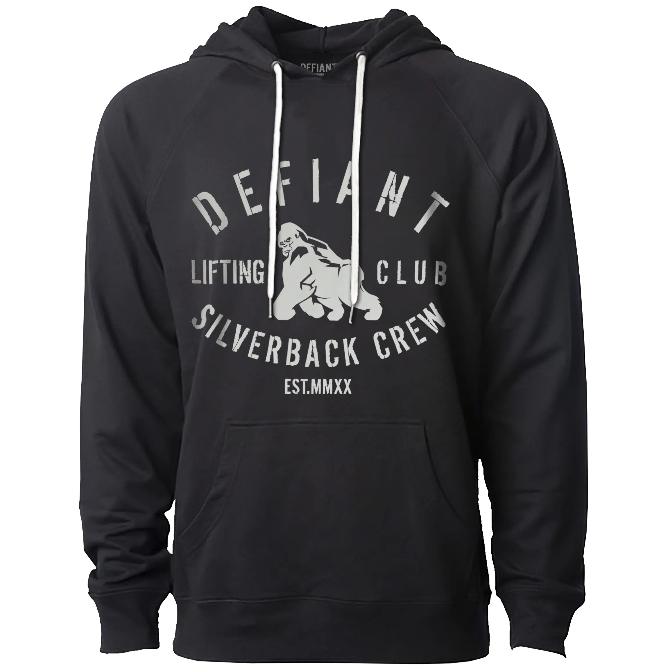 SILVERBACK CREW - LIGHTWEIGHT HOODIE - TRUE BLACK