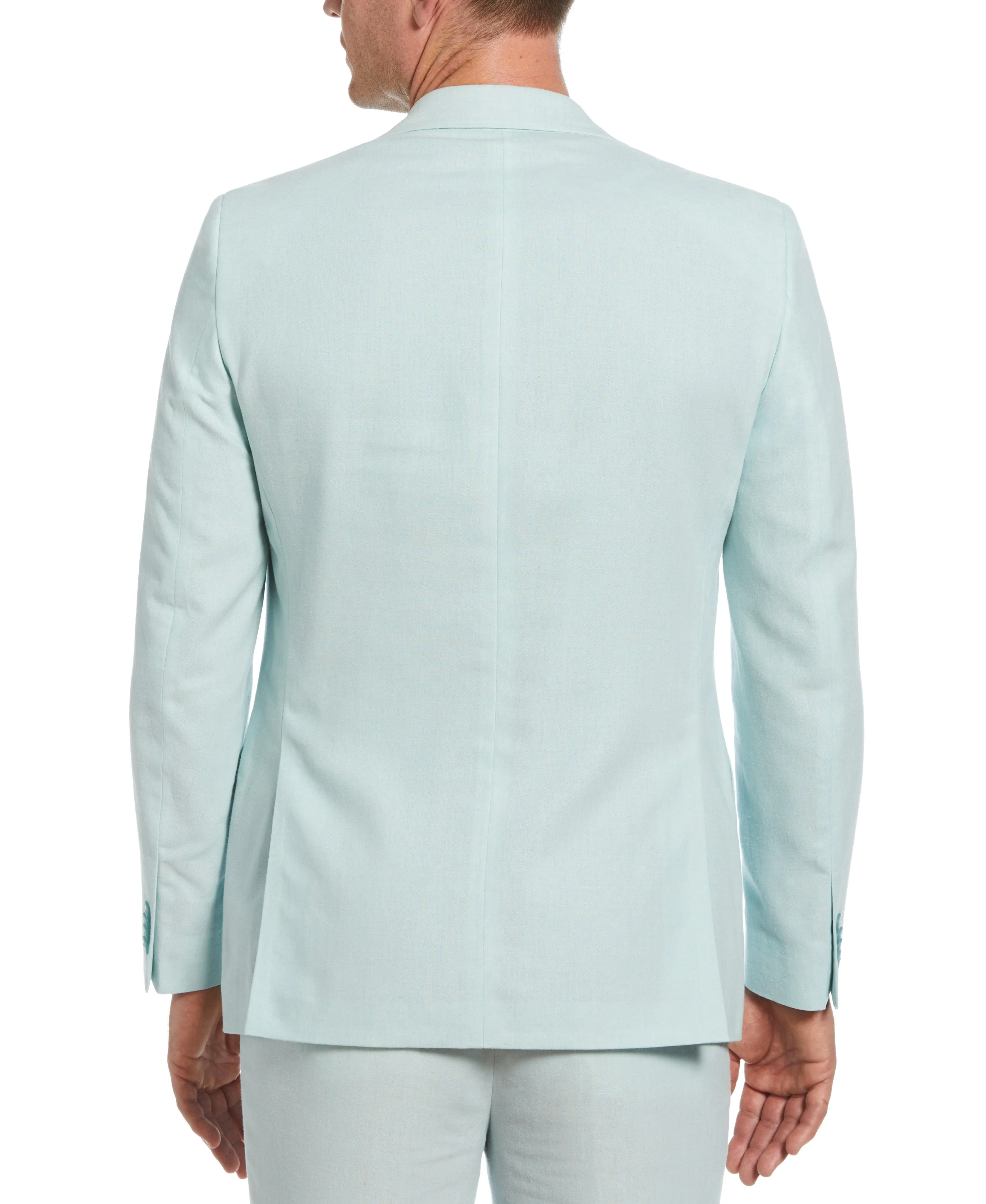 Slim Fit Light Green Linen Blend Suit