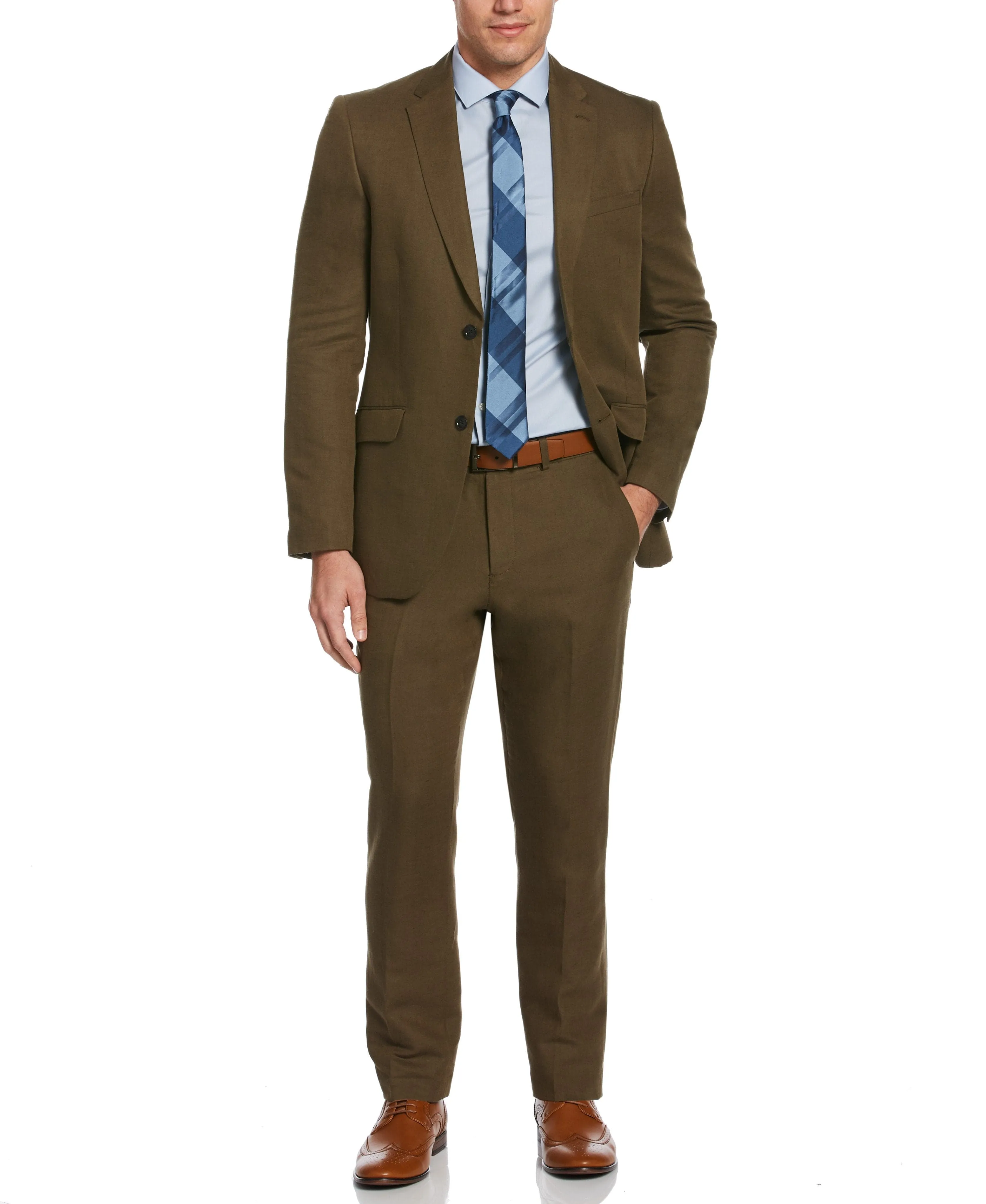 Slim Fit Linen Blend Solid Stretch Suit Jacket