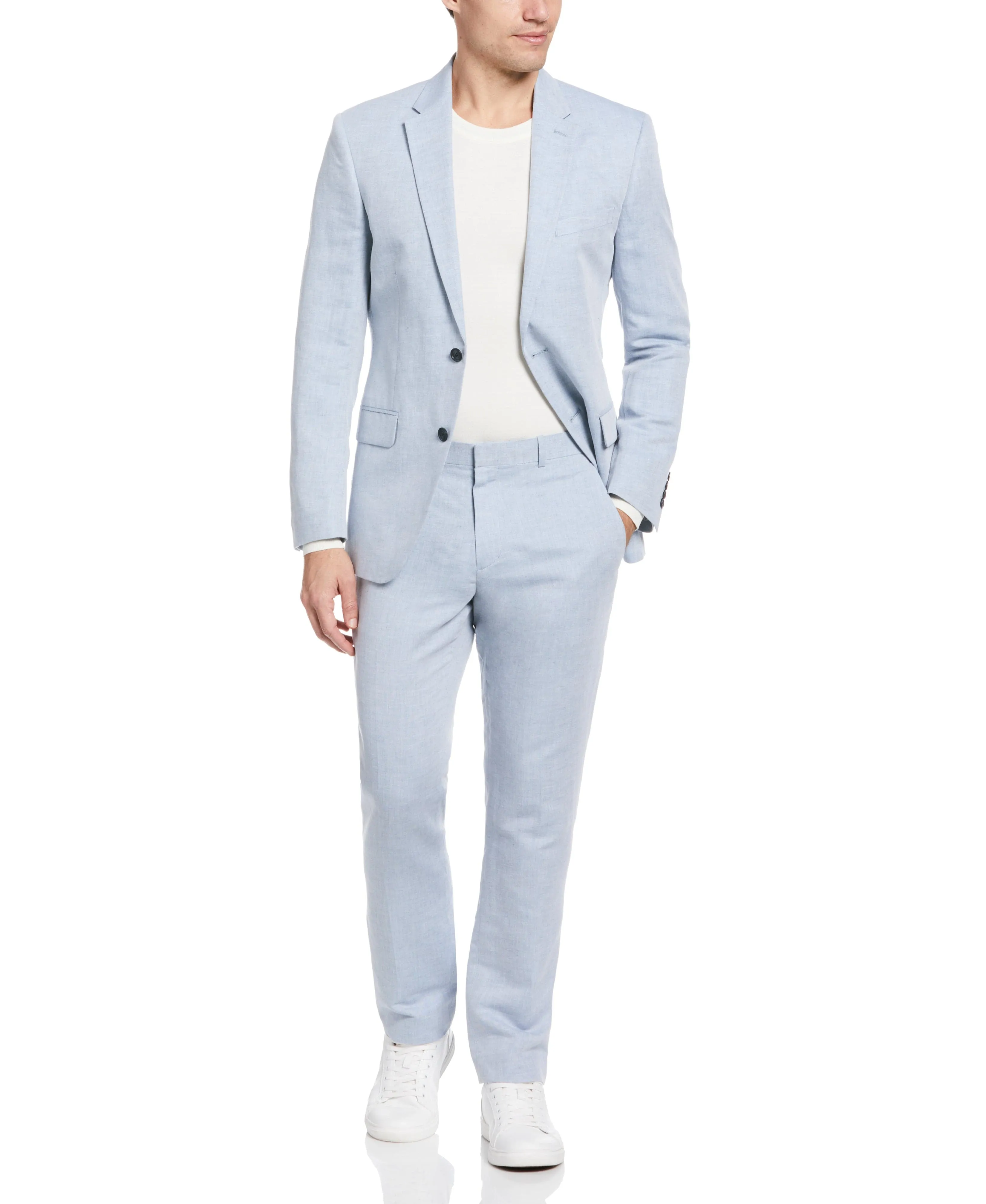 Slim Fit Linen Blend Twill Suit Jacket