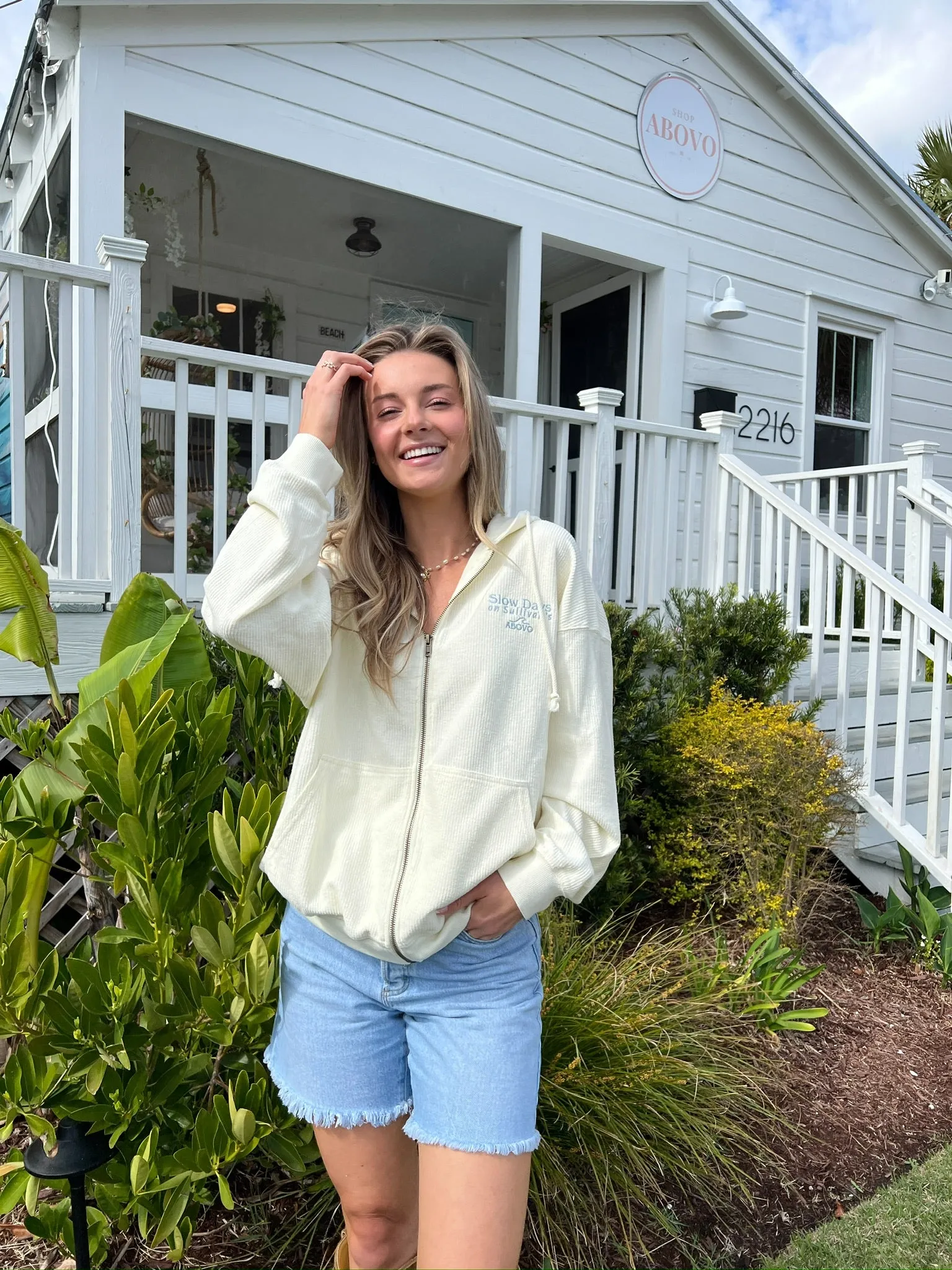 Slow Days Zip Up Cream