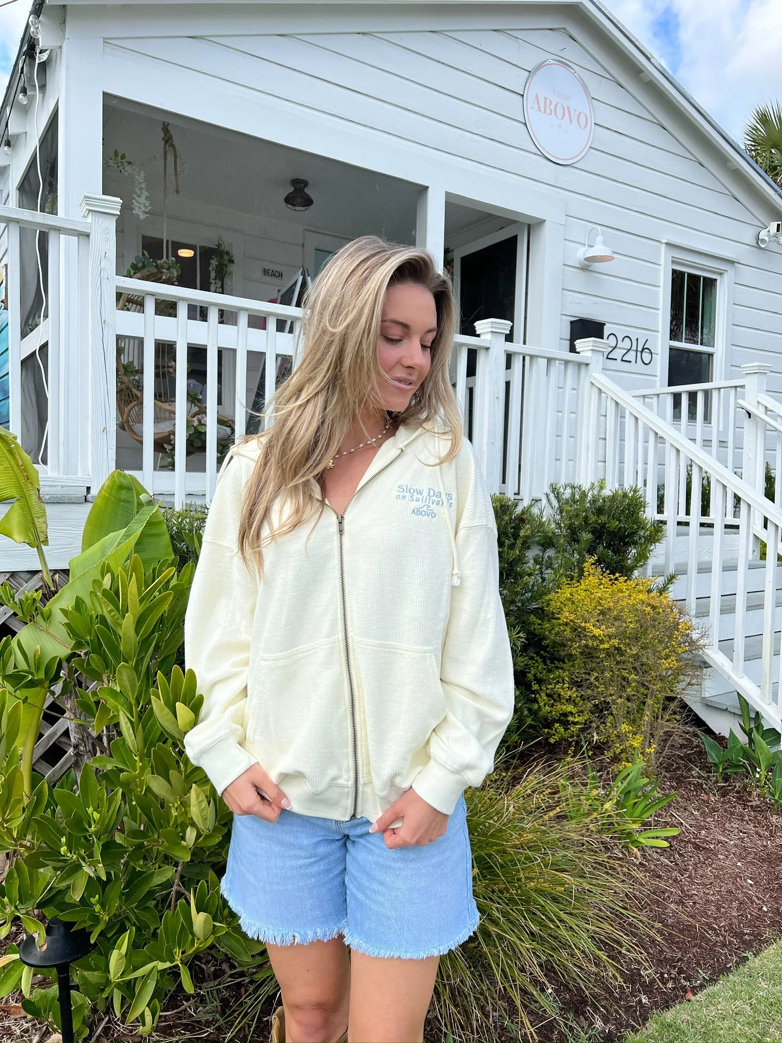 Slow Days Zip Up Cream
