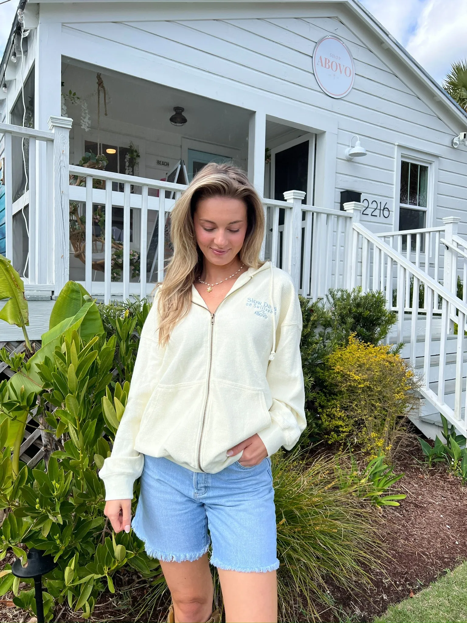 Slow Days Zip Up Cream