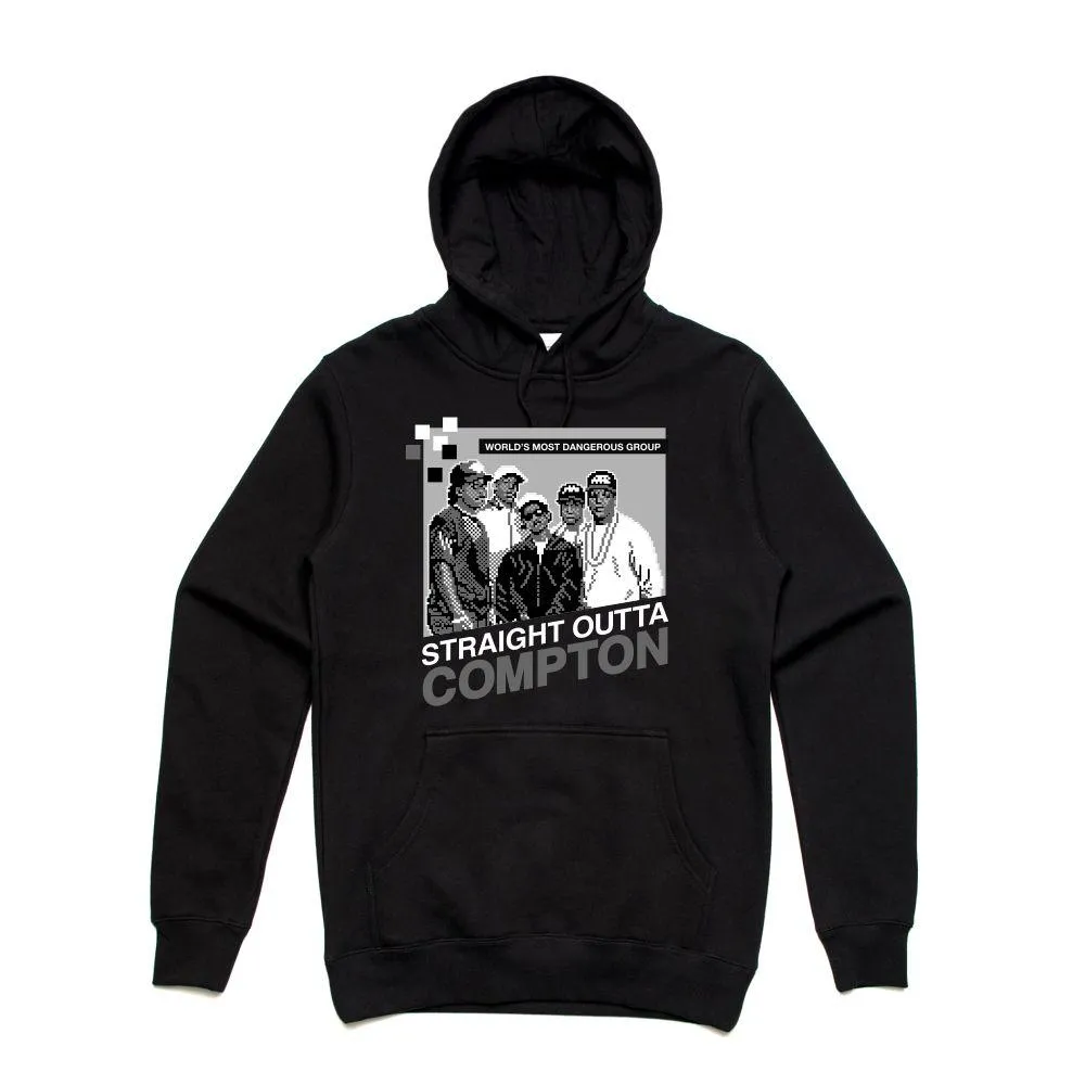 Streetwear on Demand COMPTON 8 BIT HOODIE BLACK