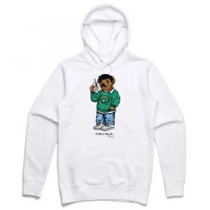 Streetwear on Demand PABLO BEAR HOODIE WHITE