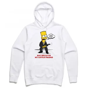 Streetwear on Demand SCARFACE BART BOOTLEG HOODIE WHITE