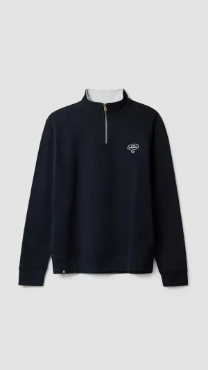 SUDADERA HALF ZIP BANK AZUL MARINO
