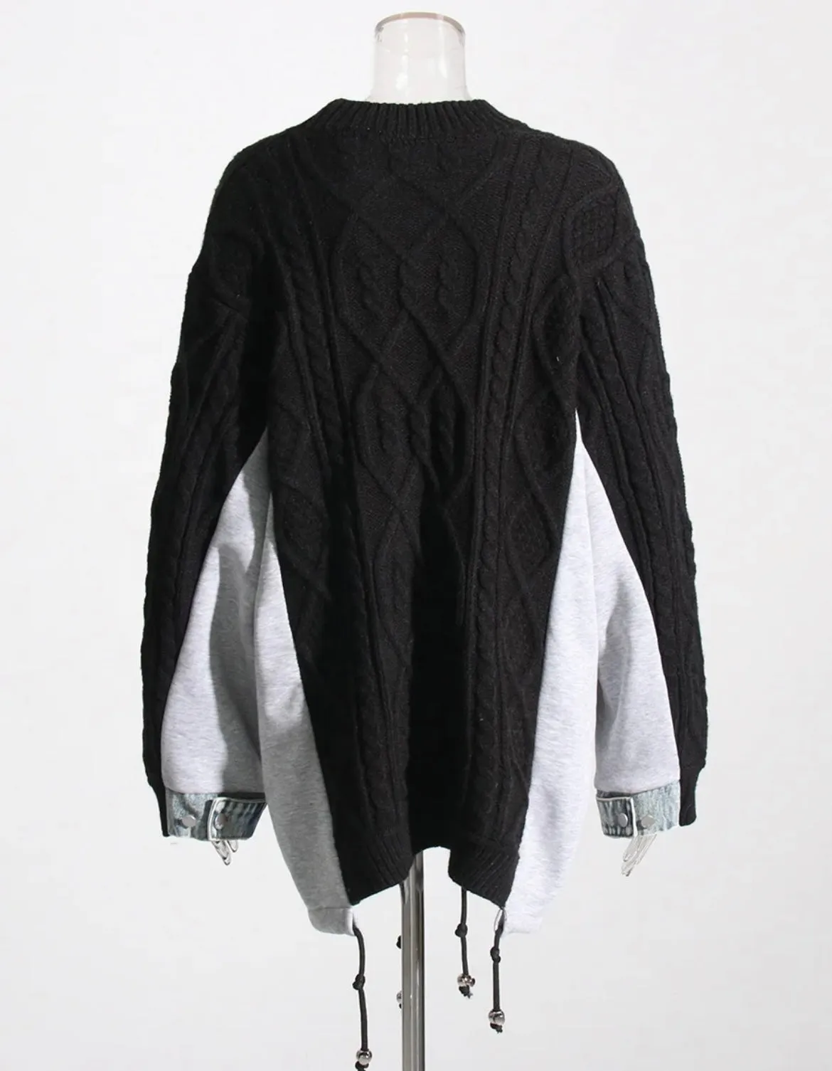 Sweater With A Hint Of Denim | Black