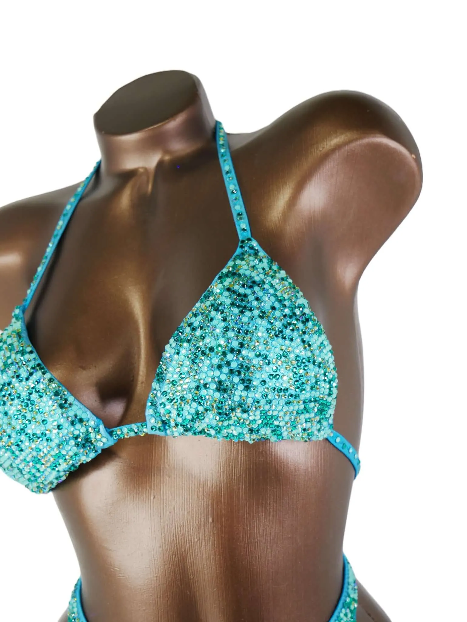 Teal Metallic Opal Figure Competition Suit