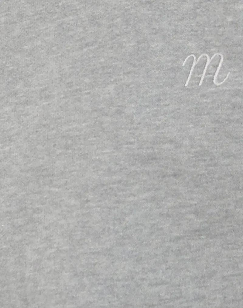 Tedasa Crew Sweatshirt in Grey Marl with M Emblem
