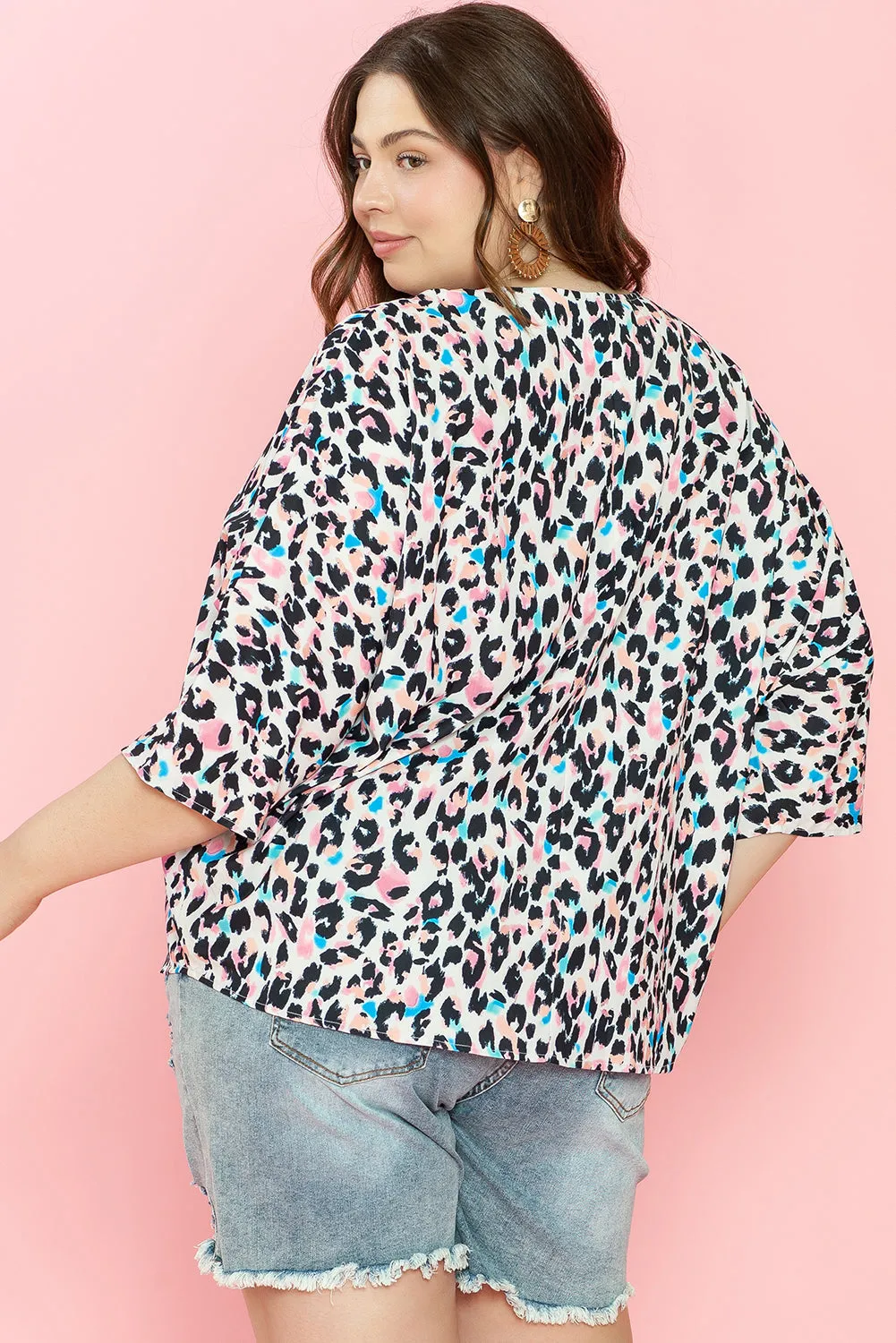 V Neck Batwing Sleeve Plus Size Top