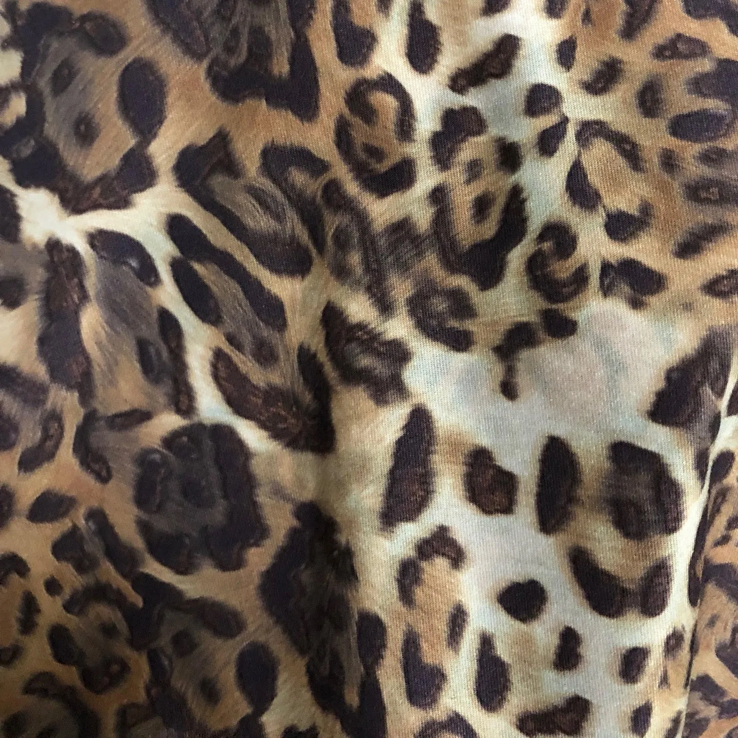 V NECK SPAGHETTI STRAP TOP BROWN TIGER/LEOPARD