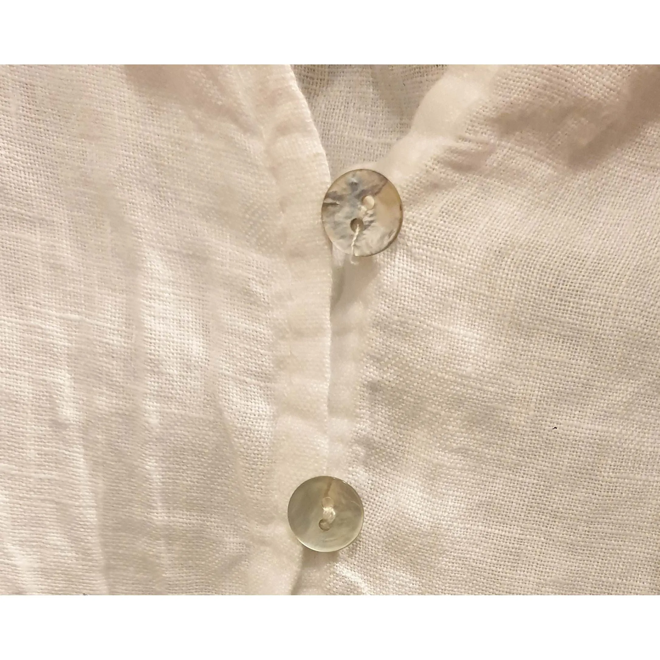 Valentina Naldi white 100% linen spagetti strap dress size L (best fits size 12-14)