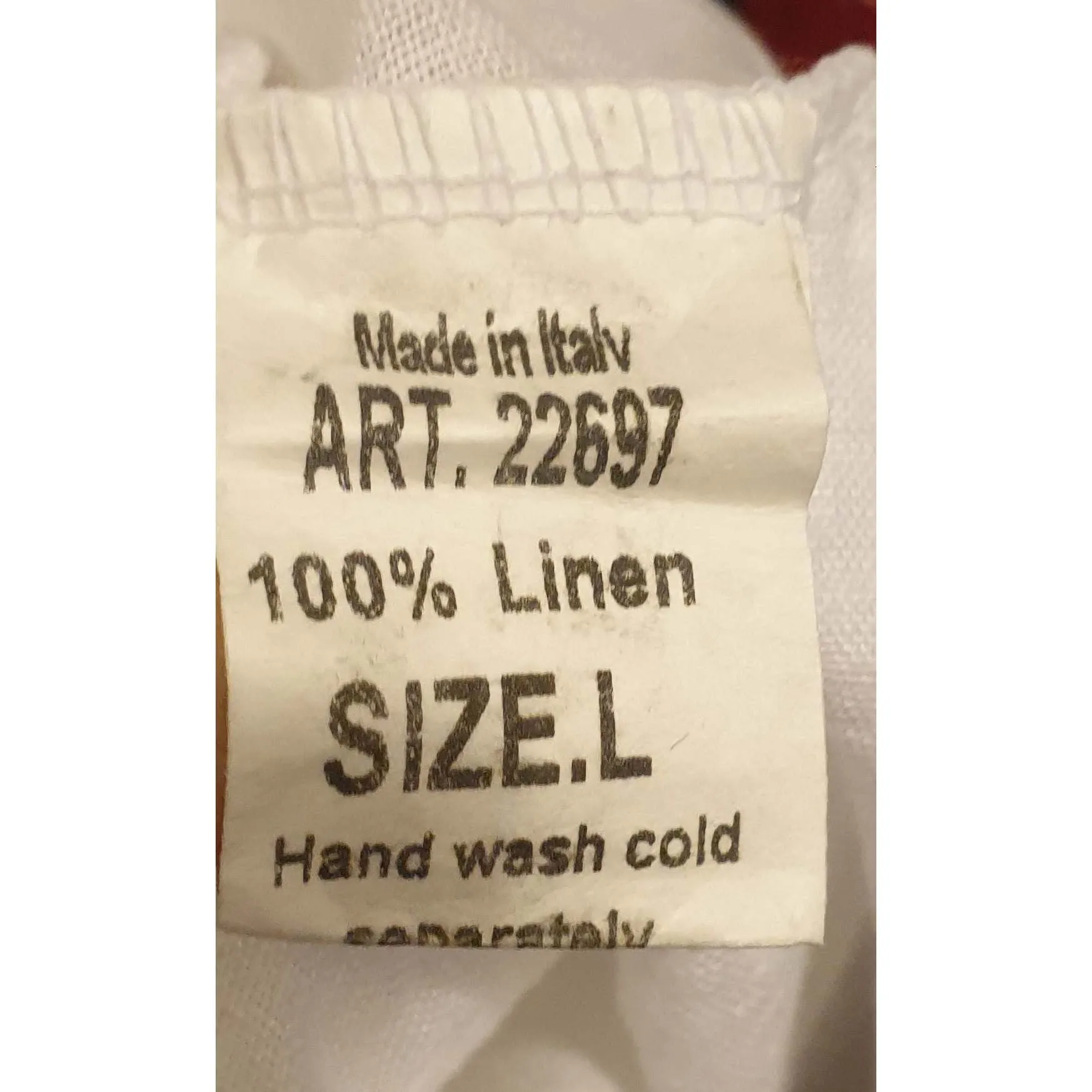 Valentina Naldi white 100% linen spagetti strap dress size L (best fits size 12-14)