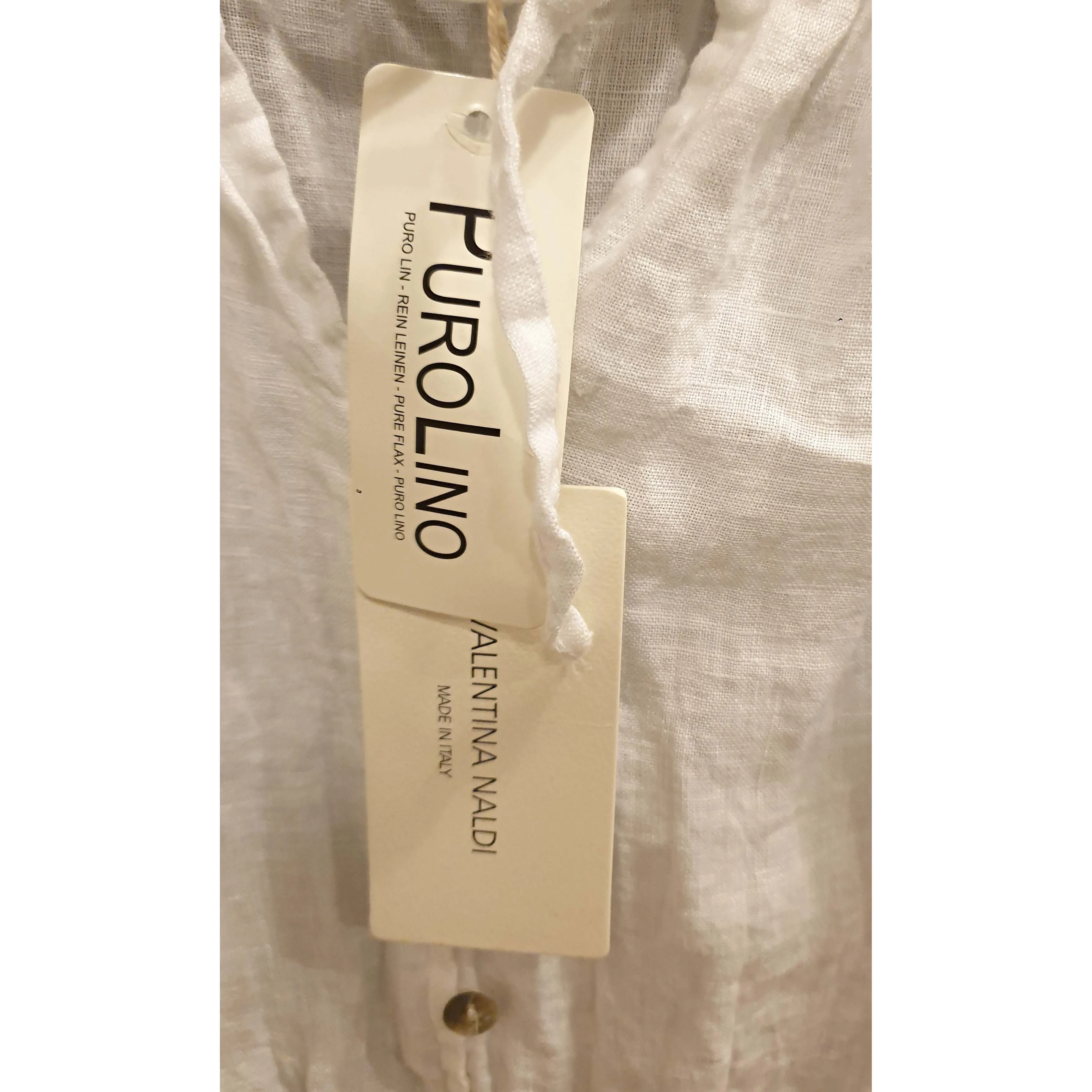 Valentina Naldi white 100% linen spagetti strap dress size L (best fits size 12-14)