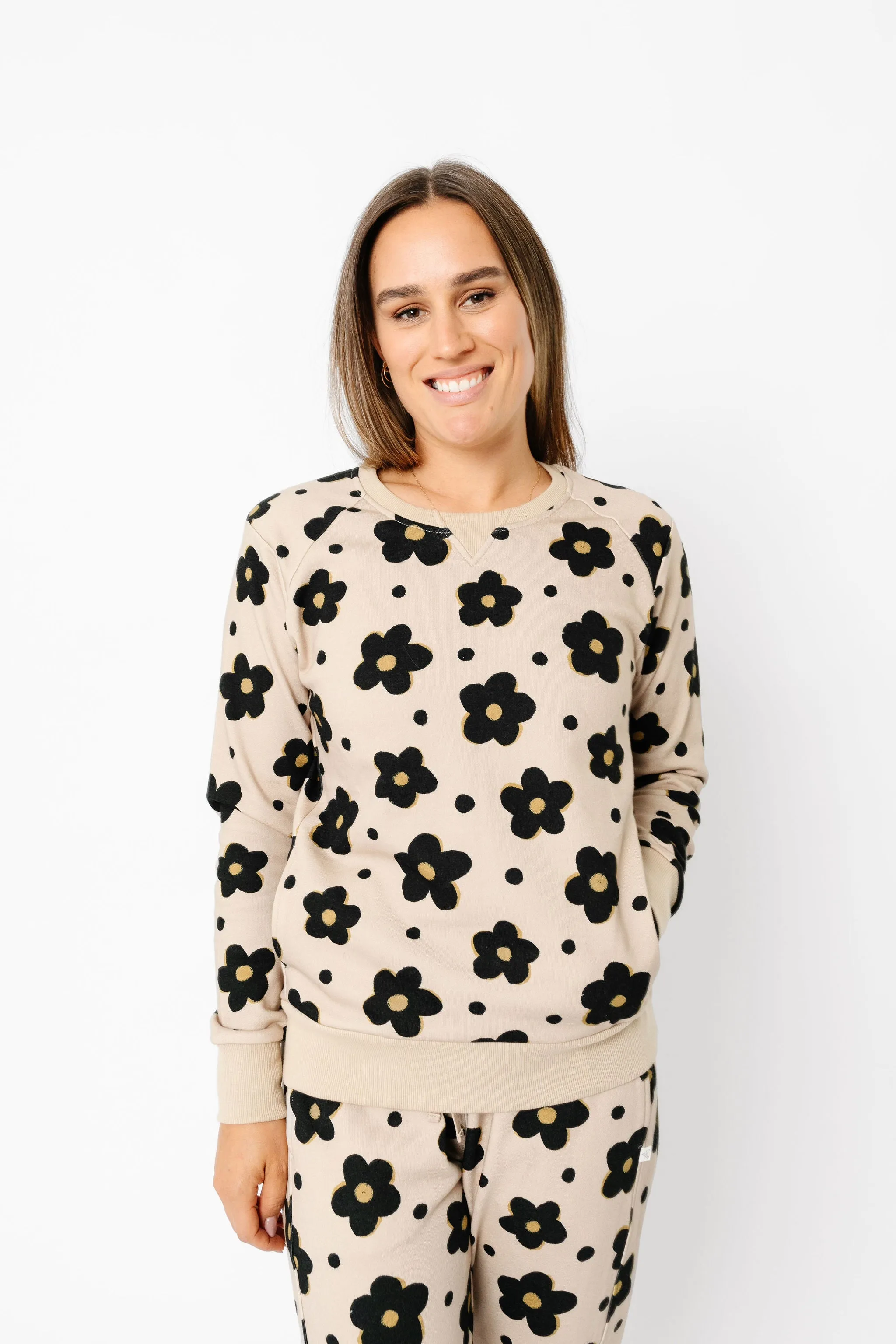 Women's Crew Sweatshirt - Gemma In Tan