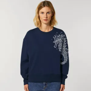Women's Oversized Sweatshirt | Seahorse Navy