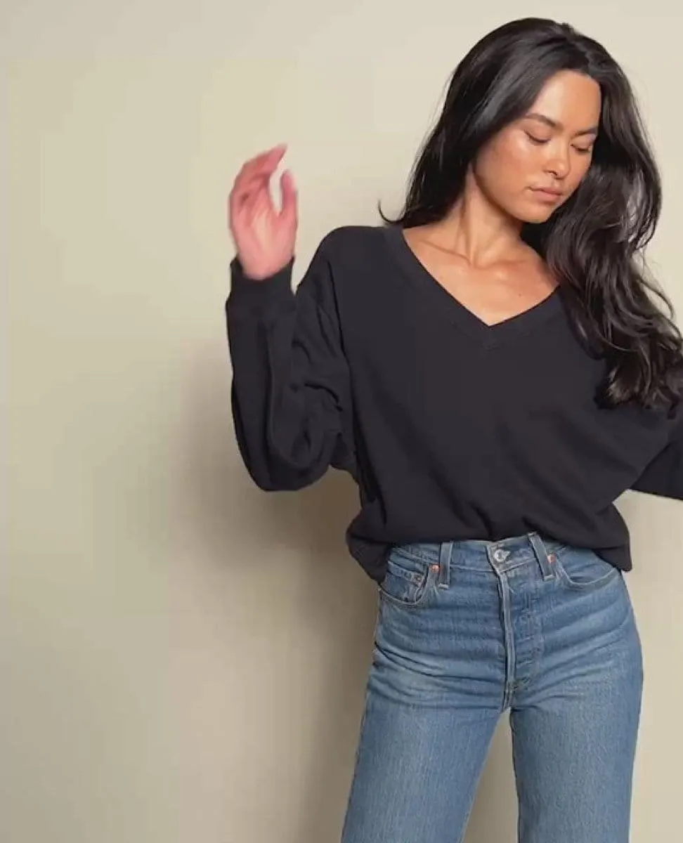 Wyatt Oversized Sexy Sweatshirt Black