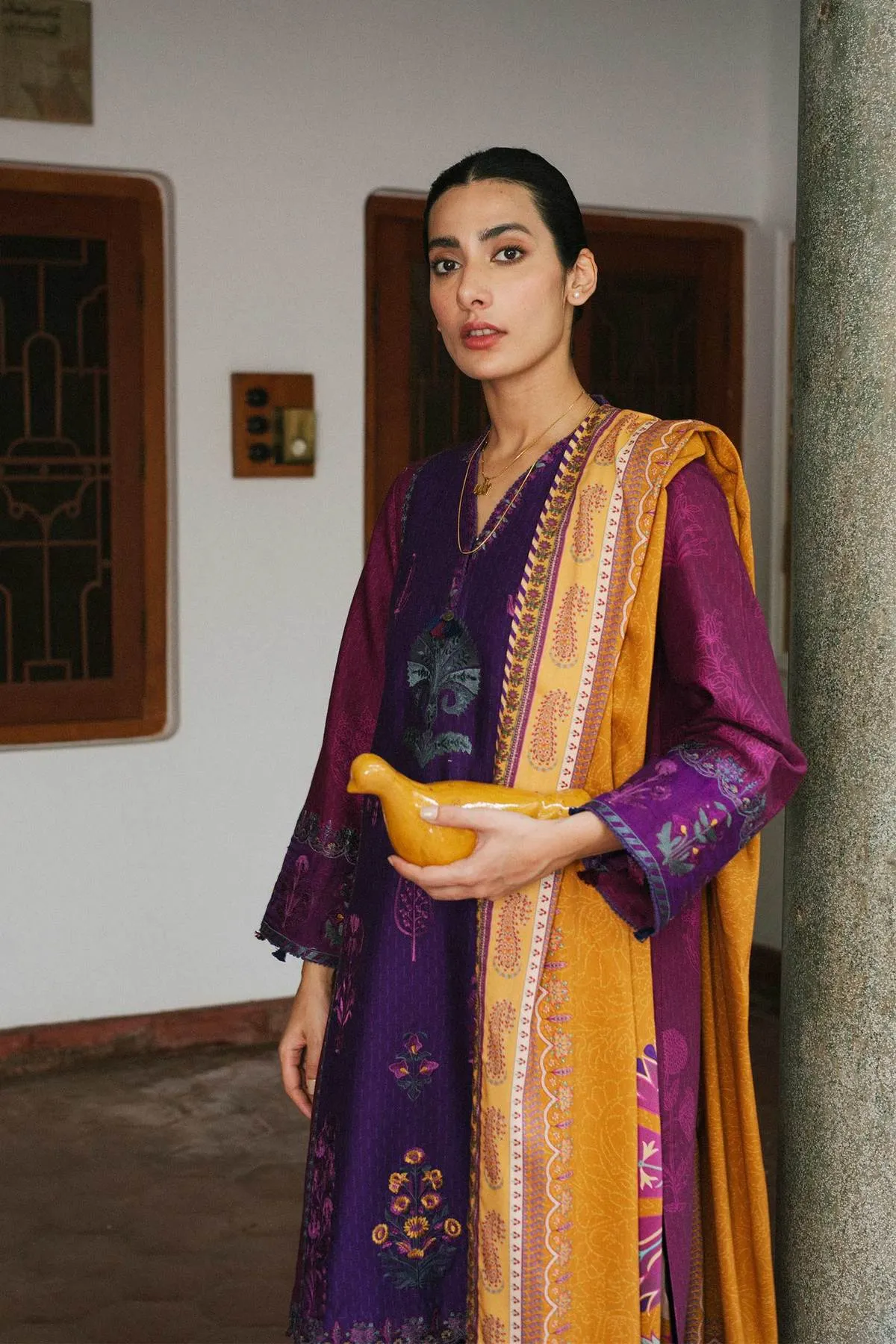 ZW21-6A |  Zara Shahjahan Coco Winter 2021 Collection | Unstitched Embroidered linen Suits